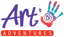 A colorful logo for art adventures